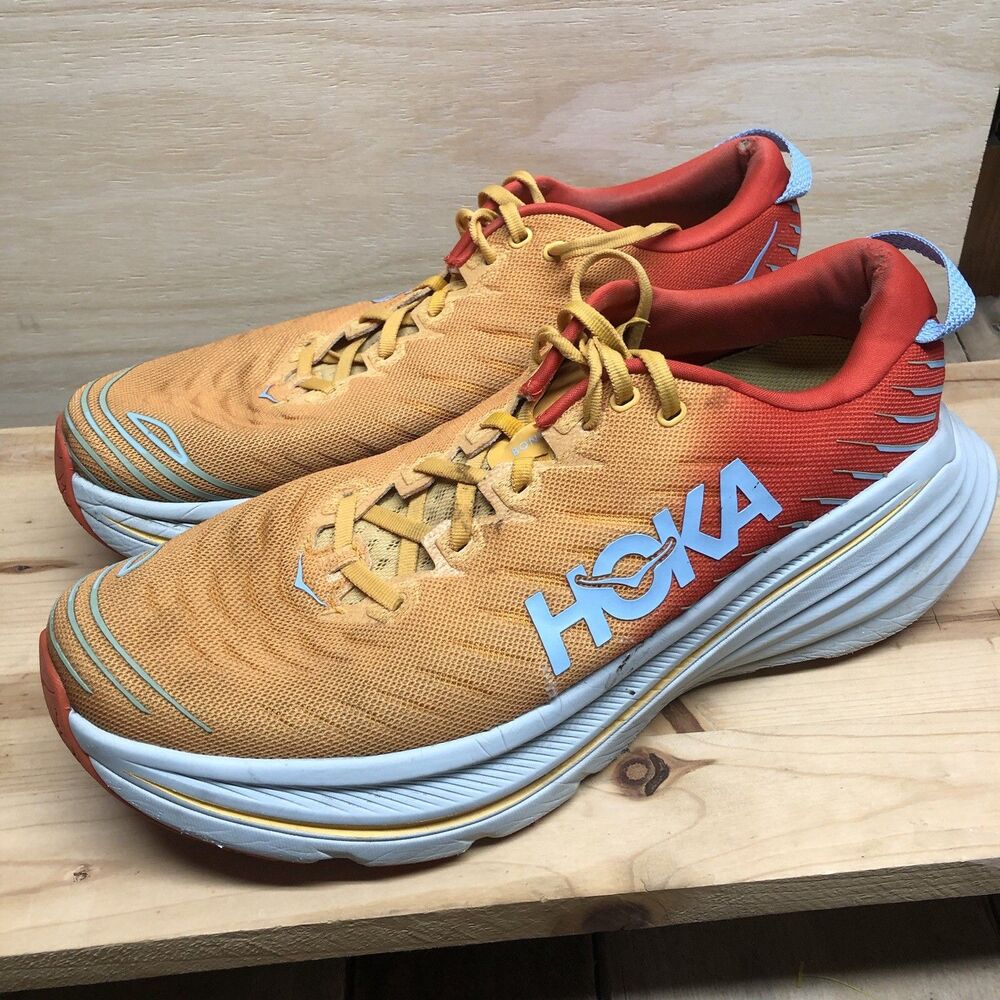 Hoka One One Mens Bondi X Sneakers Mens Size 13 Fiesta Amber Yellow 1113512 FAYW